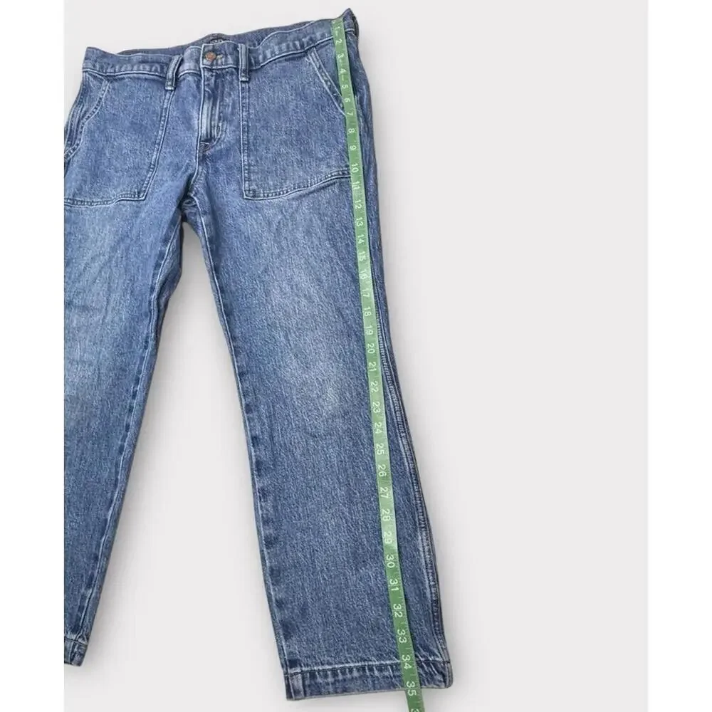 J.Crew Womens Jeans Denim Blue Medium Wash Cropped Pockets Zipper Size 29